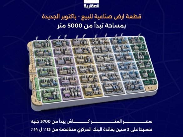 اراضي صناعية للبيع اكتوبر الجديدة