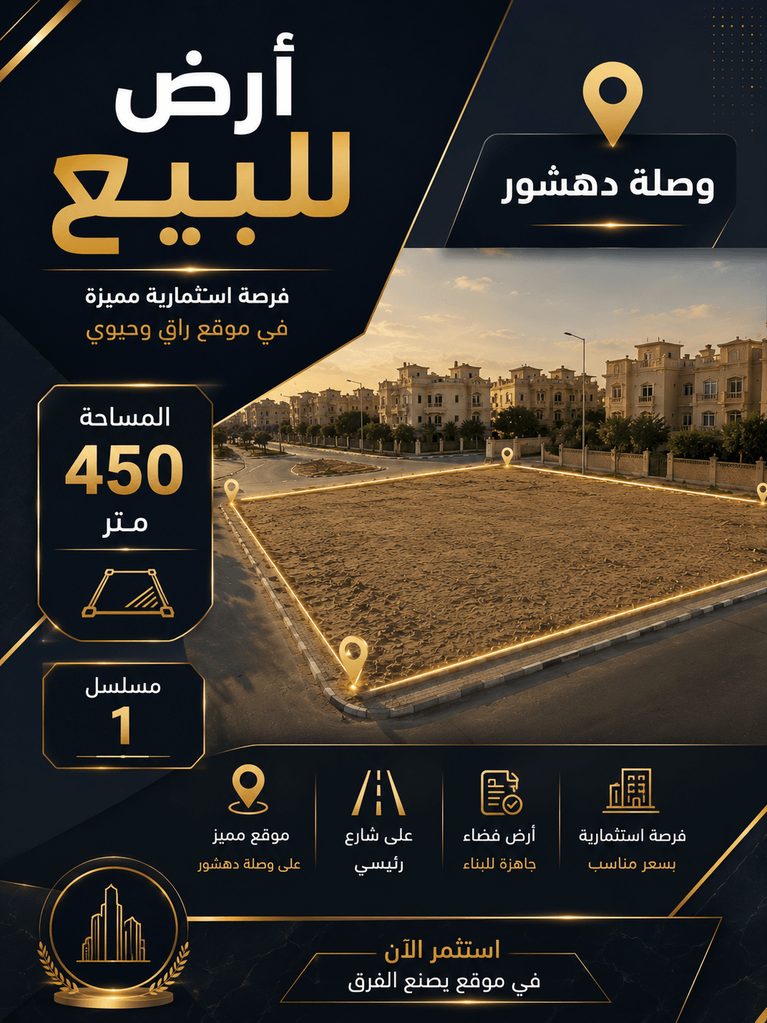 أرض للبيع وصلة دهشور