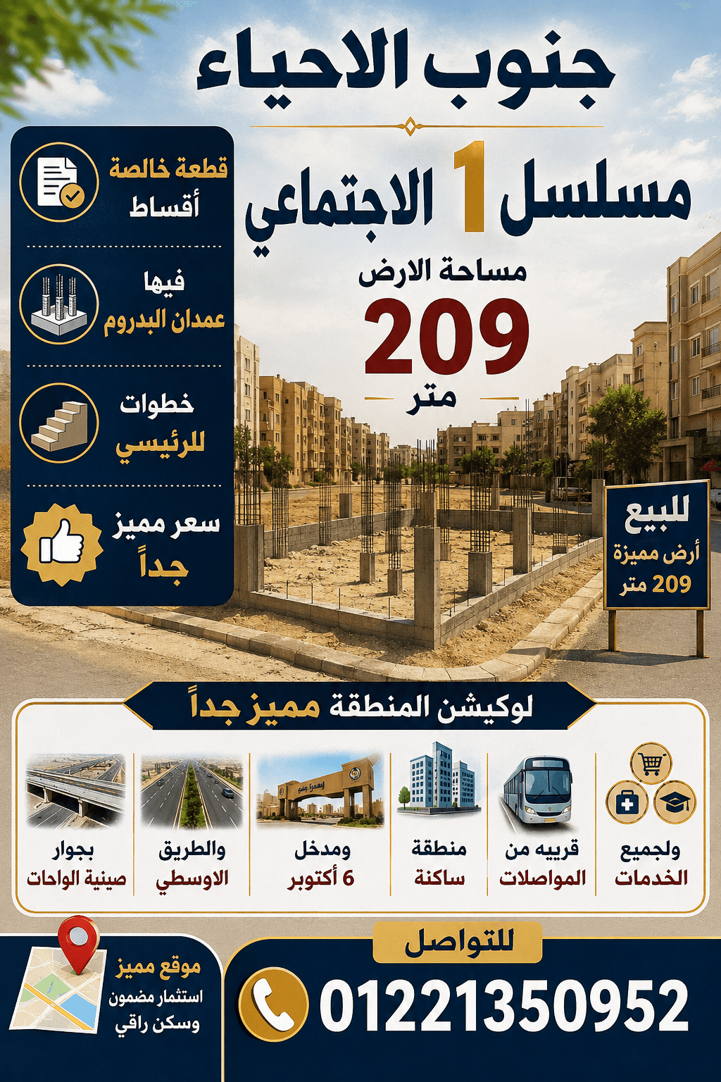 أرض للبيع بمدينة 6 أكتوبر