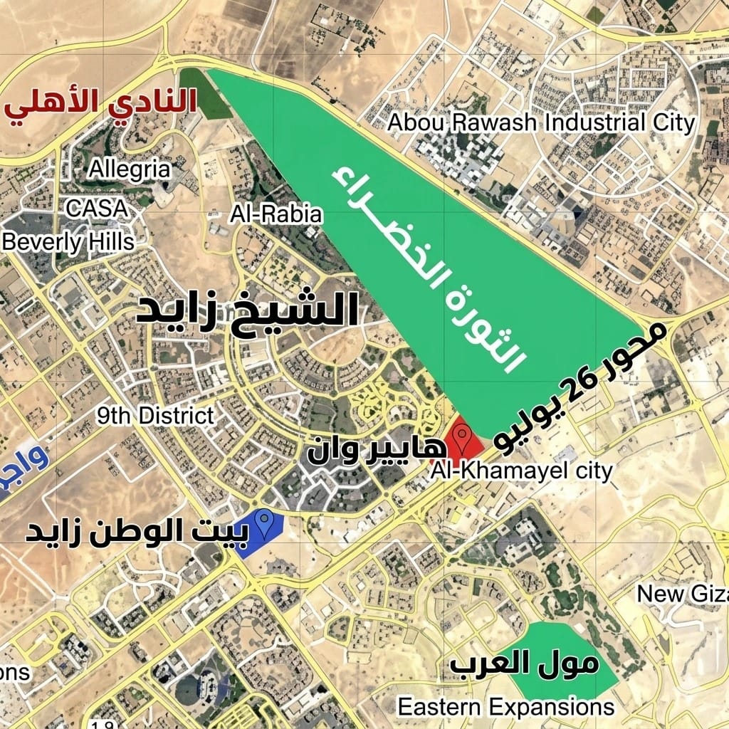 أرض للبيع في الثورة الخضراء – الشيخ زايد | 1000 متر